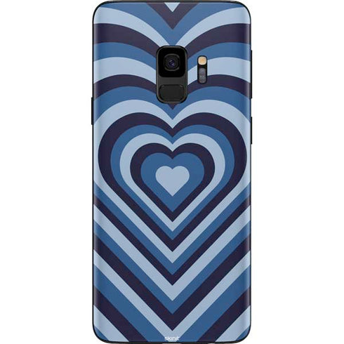 Blue Heart Pattern Galaxy S9 Skin
